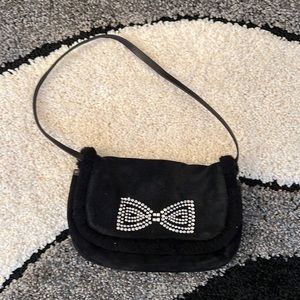 Ugg Swarovski crystal bow,  fur trimmed  purse